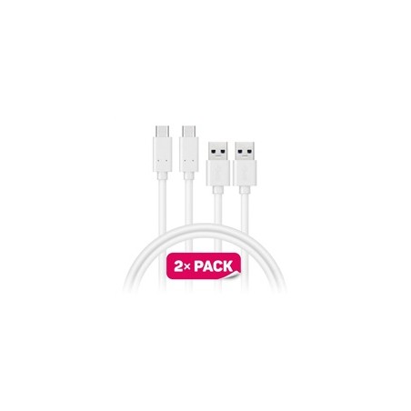 CONNECT IT Wirez USB-C (Type C) - USB-A, USB 3.1 Gen 1, bílý, 1 m (2 ks v balení)