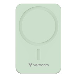 Verbatim power banka s bezdrátovým nabíjením 5V, nabíjení telefonu, 32224, 20000mAh, magnetické připevnění, Zelená