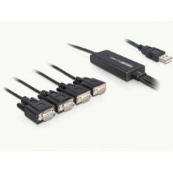 Delock USB 2.0 4 x Serial Adapter - Sériový adaptér - USB - RS-232 x 4 61887