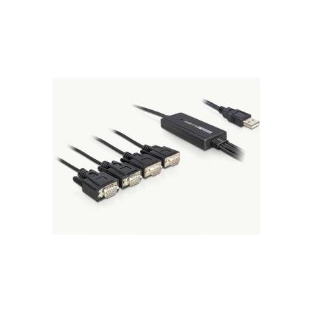 Delock USB 2.0 4 x Serial Adapter - Sériový adaptér - USB - RS-232 x 4 61887