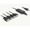 Delock USB 2.0 4 x Serial Adapter - Sériový adaptér - USB - RS-232 x 4 61887