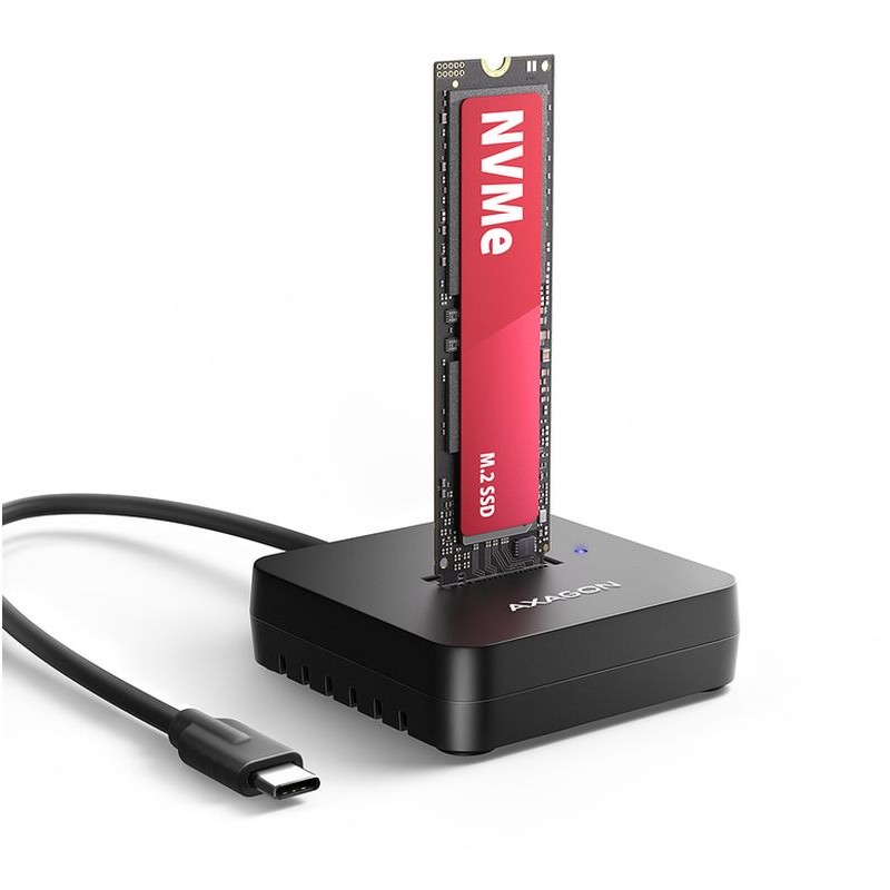 AXAGON ADSA-M2C11L, USB-C 10Gbps dokovacia stanica pro 1× M.2 NVMe SSD