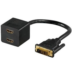 PremiumCord Adapter DVI(24+1) male 2 x HDMI female