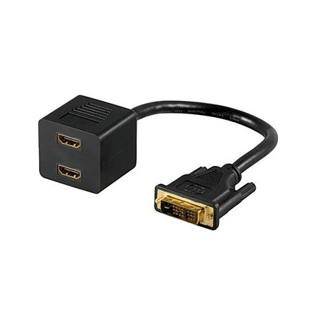 PremiumCord Adapter DVI(24+1) male 2 x HDMI female