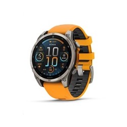 Garmin fenix® 8 – 47 mm, AMOLED, Sapphire, Titanium s Orange/Graphite silikonovým řemínkem, EU