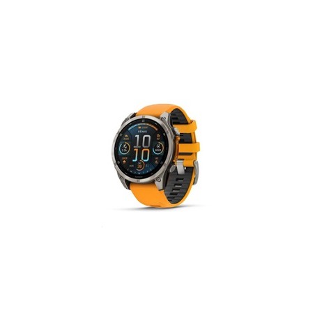Garmin fenix® 8 – 47 mm, AMOLED, Sapphire, Titanium s Orange/Graphite silikonovým řemínkem, EU