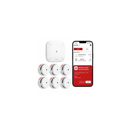 X-Sense FS61 (6+1) Sada 6 bezdrátových detektorů kouře XS01-M s centrální jednotkou SB550