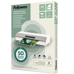 Laminovací fólie Fellowes A5 80 mic z recyklovaného materiálu (50%), lesklé