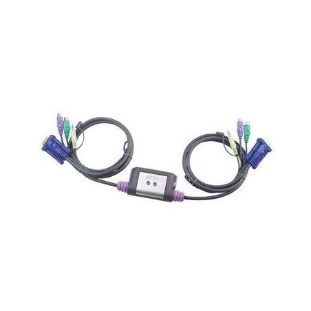 ATEN 2-port KVM PS/2 mini, audio, 1.2m kabely