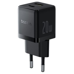 Baseus Rychlonabíječka do sítě Palm 20W 1xUSB-A 1xUSB-C PD QC 3.0 černá