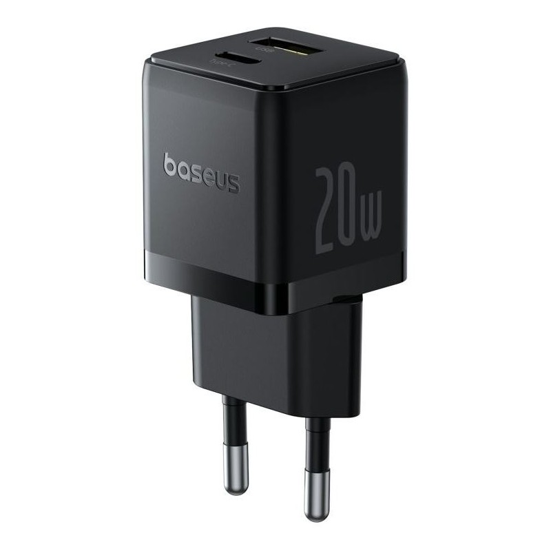 Baseus Rychlonabíječka do sítě Palm 20W 1xUSB-A 1xUSB-C PD QC 3.0 černá