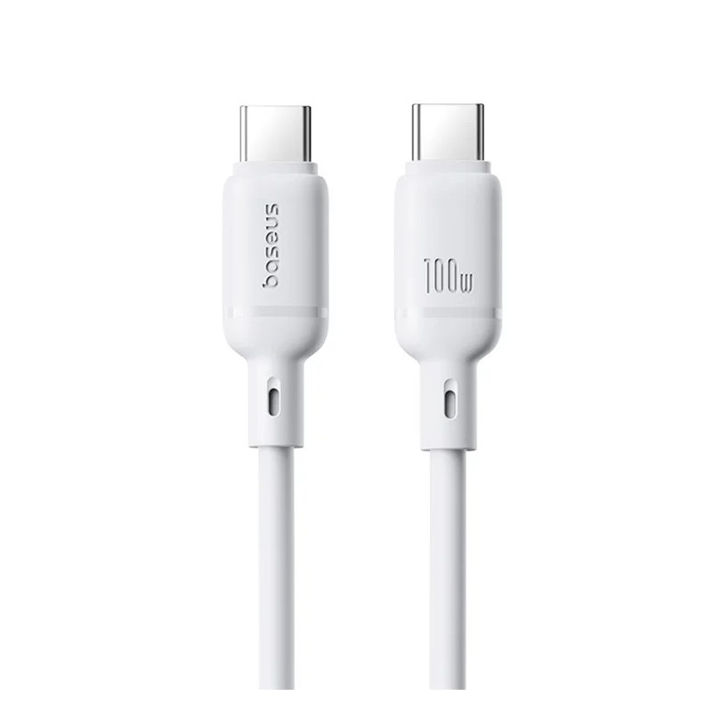 Baseus Rychlonabíjecí kabel Silky USB-C/USB-C 1m 100W bílý