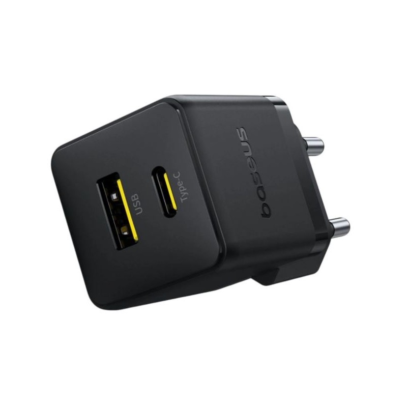 Baseus Rychlonabíječka do sítě Palm 30W 1xUSB-A 1xUSB-C PD QC 3.0 černá