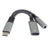 BAZAR - PremiumCord Redukce USB-C /3,5mm jack s DAC chipem + USB-C pro nabíjení 13cm - Poškozený obal (Komplet)