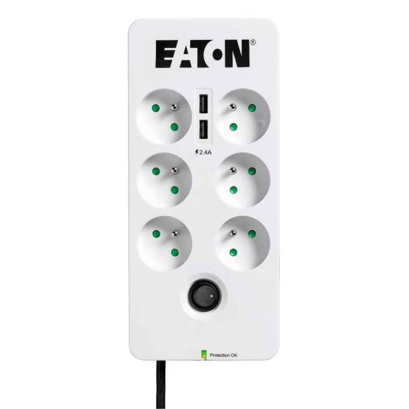 EATON Protection Box 6 USB FR, přepěťová ochrana, 6 výstupů, zatížení 10A - poškozená krabice