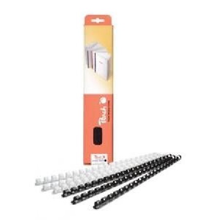 PEACH vazací hřbet Binding Combs 21 Rg A4 8mm, bílý, 100ks