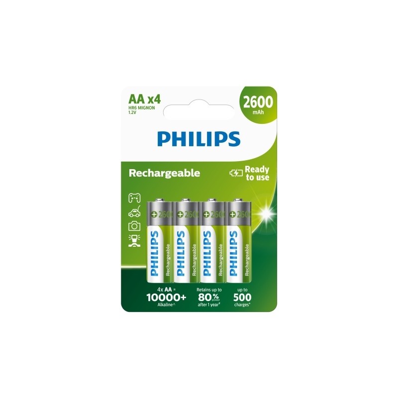 Philips baterie AA 2600mAh MultiLife, NiMh - 4ks