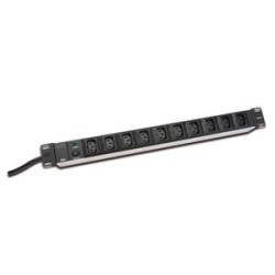 DIGITUS 19" PDU, 1U hliník, C14 - 10x C13, 10A, jistič