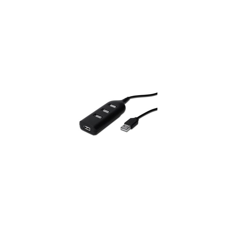 Digitus USB 2.0 hub, 4-porty, černý bez napájecího zdroje