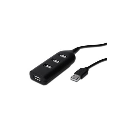 Digitus USB 2.0 hub, 4-porty, černý bez napájecího zdroje