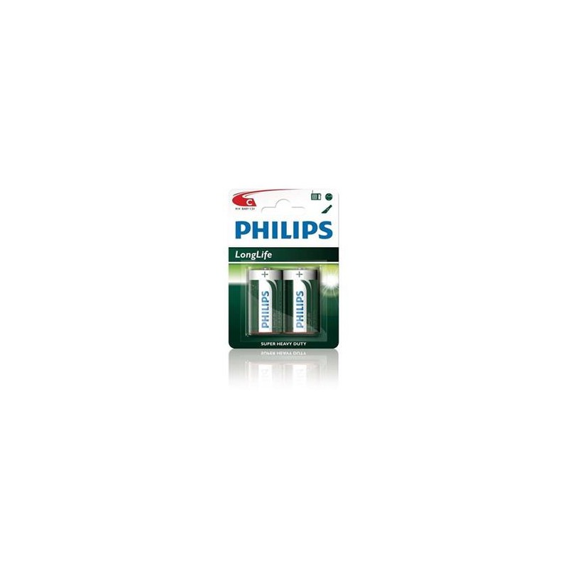 Philips baterie C LongLife zinkochloridová - 2ks, blister