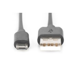 Digitus USB 2.0 kabel USB A samec na USB micro B samec, 2x stíněný, Měď, 1m