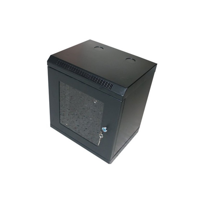 OCRACK 10" OCC-10-6U-SBK rozvaděč nástěnný 6U/280mm skleněné dveře Černý