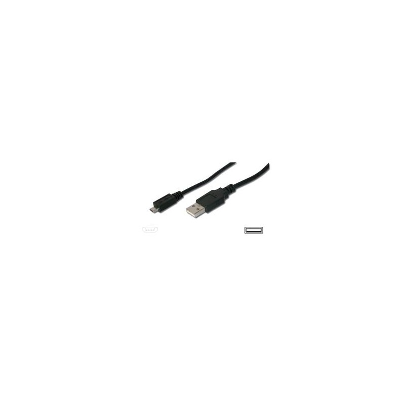 Digitus USB 2.0 kabel USB A samec na USB micro B samec, 2x stíněný, Měď, 1,8m