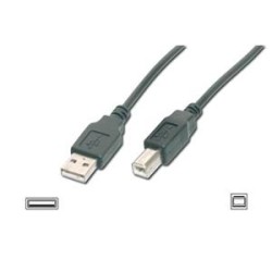 Digitus USB kabel A/samec na B/samec, 2x stíněný, černý, 3m