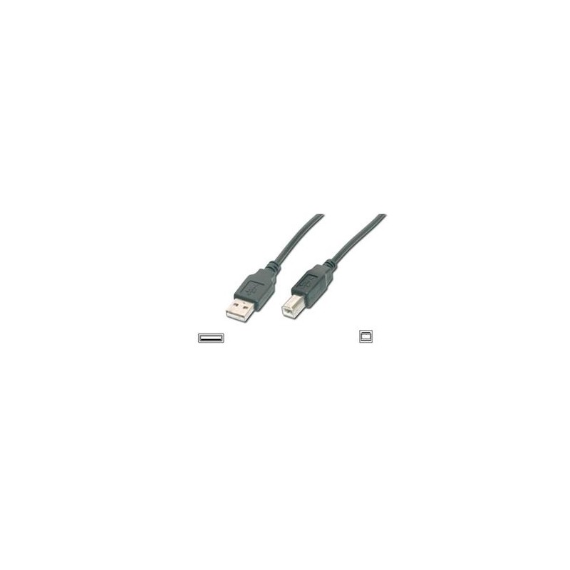 Digitus USB kabel A/samec na B/samec, 2x stíněný, černý, 3m
