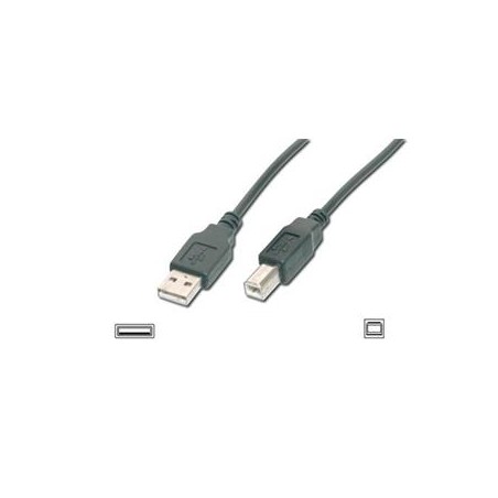 Digitus USB kabel A/samec na B/samec, 2x stíněný, černý, 3m