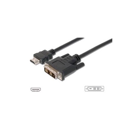 Digitus HDMI/A na DVI připojovací kabel, 2x stíněný, 2M , černý