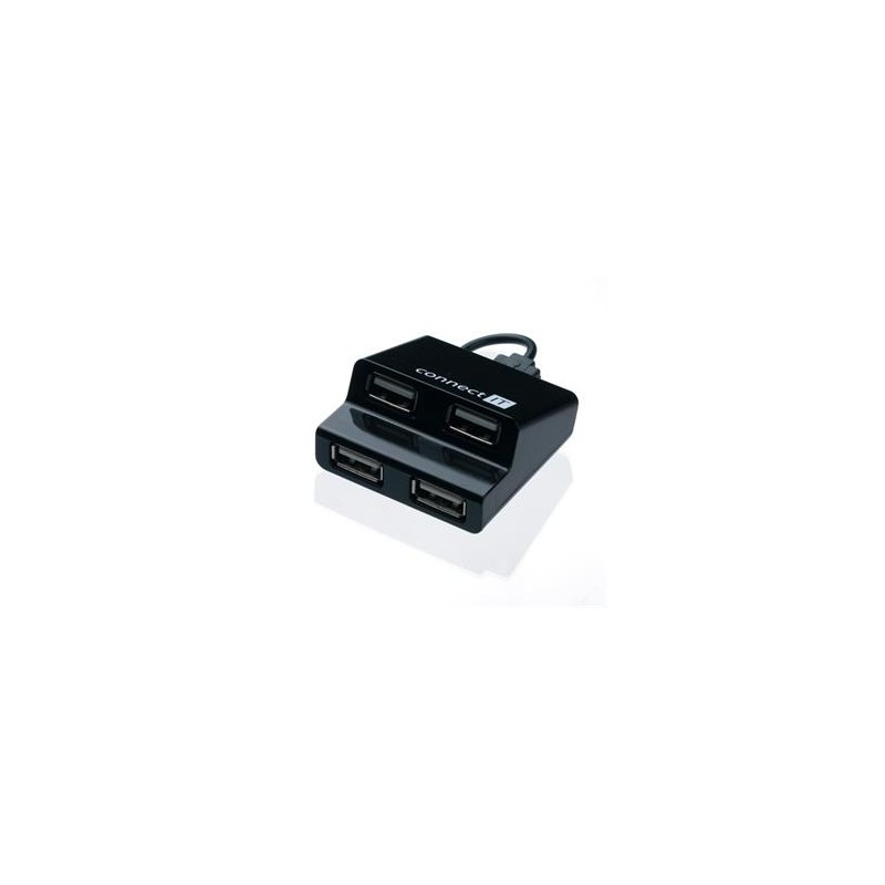 CONNECT IT USB hub 4 porty STEP - černý