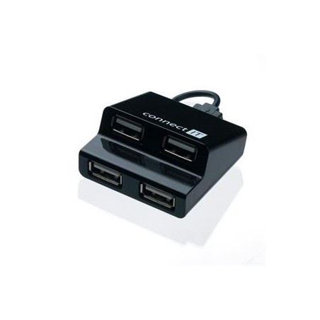 CONNECT IT USB hub 4 porty STEP - černý