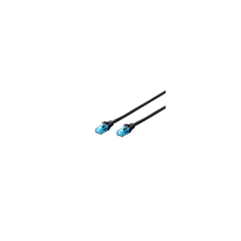 Digitus Patch Cable, UTP, CAT 5e, AWG 26/7, černý 0,5m