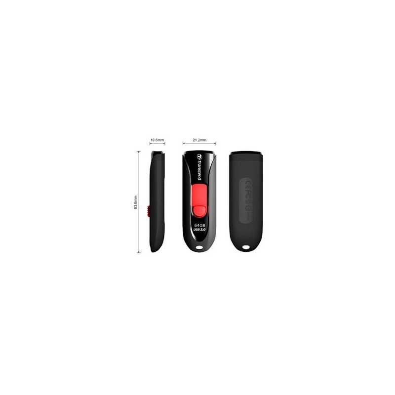 Transcend 16GB JetFlash 590, USB 2.0 flash disk, černo/červený