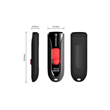 Transcend 16GB JetFlash 590, USB 2.0 flash disk, černo/červený