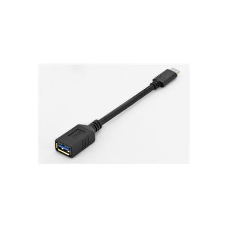 Digitus USB 3.1 Type-C adaptér USB kabel, typ C na A, OTG M / F, 0,15m, Super Speed, UL, bl