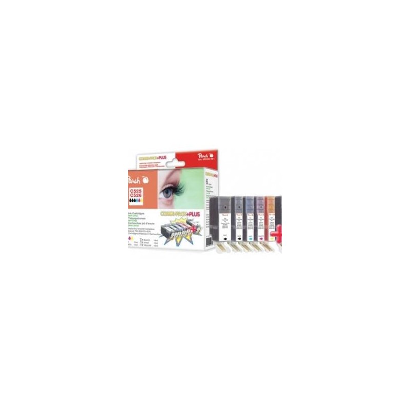 PEACH kompatibilní cartridge Canon PGI-525/CLI-526 MultiPack Plus, 3xBlack,Cyan,Magenta,Yellow, 2x19ml, 4x10ml