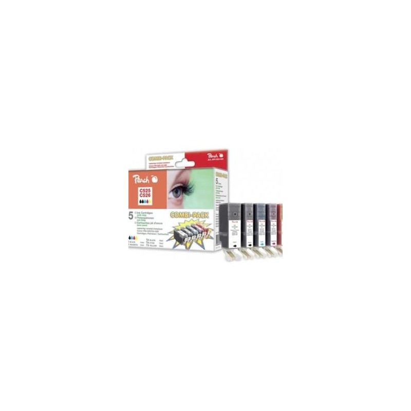 PEACH kompatibilní cartridge Canon PGI-525/CLI-526 MultiPack, 2xBlack, Cyan, Magenta, Yellow, 19ml, 4x10ml