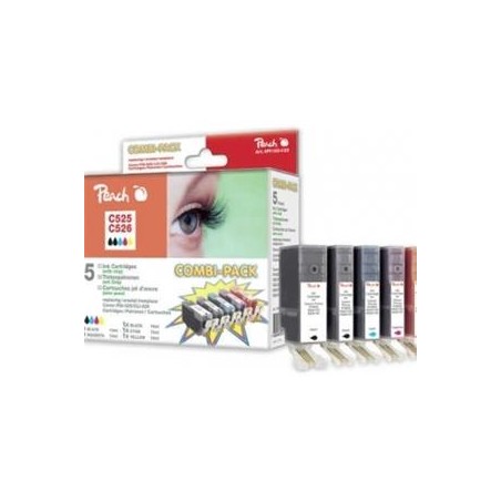 PEACH kompatibilní cartridge Canon PGI-525/CLI-526 MultiPack, 2xBlack, Cyan, Magenta, Yellow, 19ml, 4x10ml