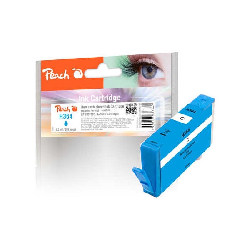 PEACH kompatibilní cartridge HP No.364, new chip, cyan, 6,2ml