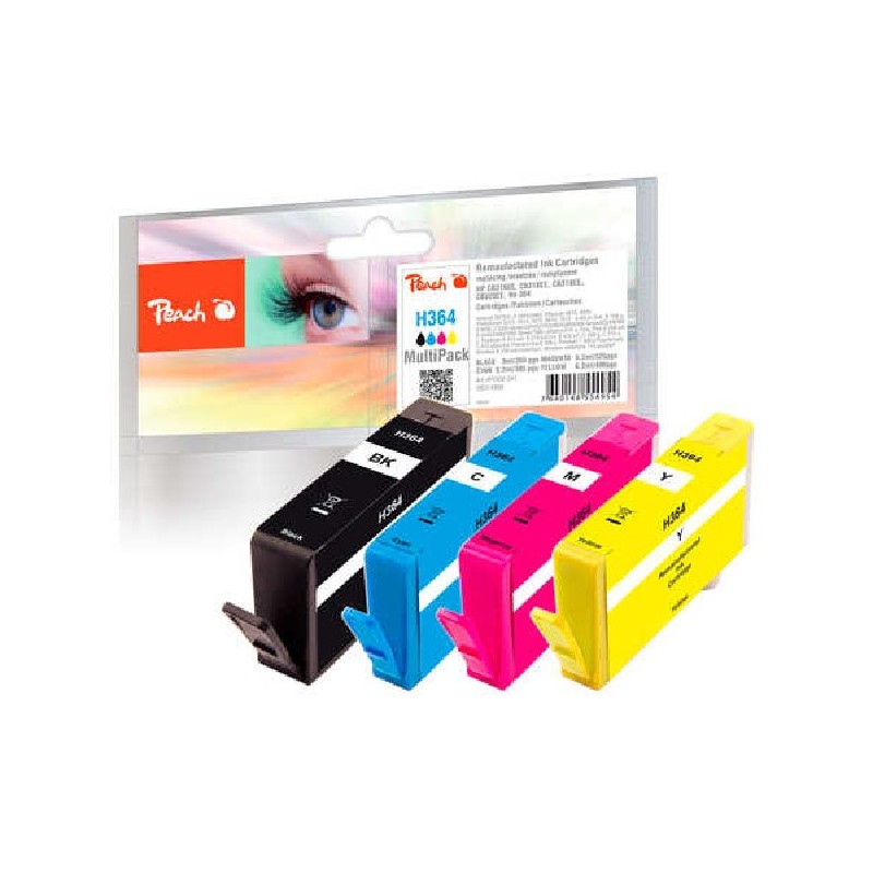 PEACH kompatibilní cartridge HP No.364, new chip, MultiPack, 1x9, 3x6.2 ml