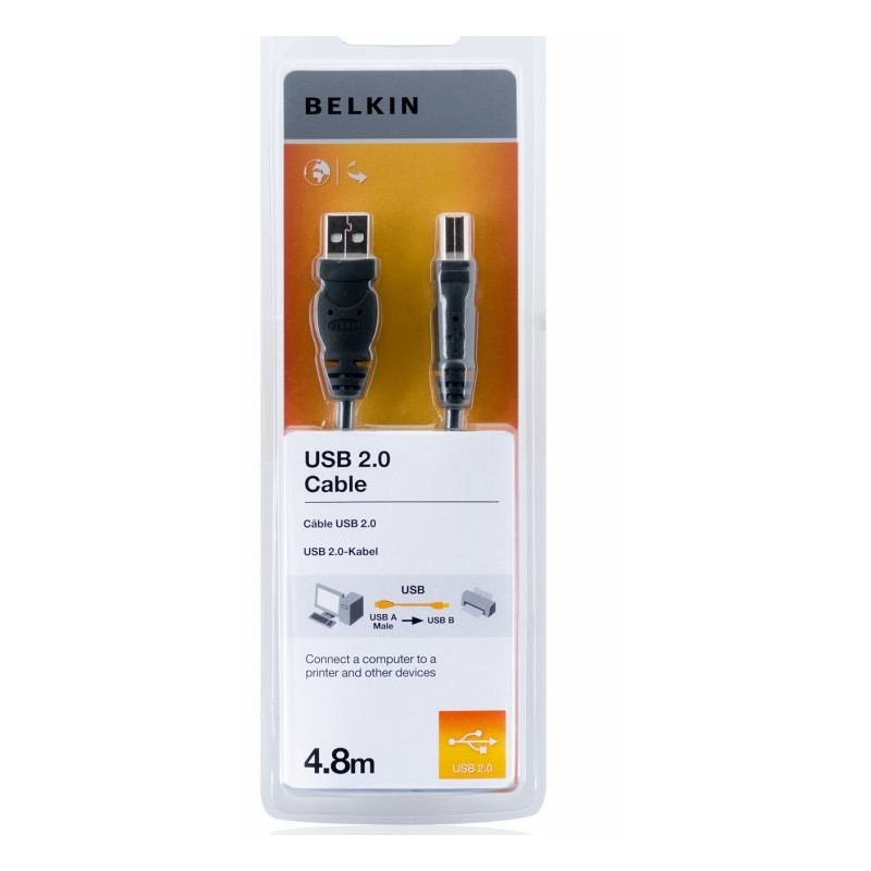 Belkin kabel USB 2.0. A/B řada standard, 4,8m