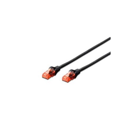 Digitus Patch Cable, CAT 6 UTP, AWG 26, měď, černý 1m