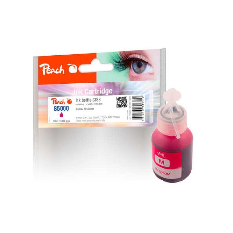 PEACH kompatibilní cartridge Brother CISS BT5000, purpurová PI500-182, 50ml