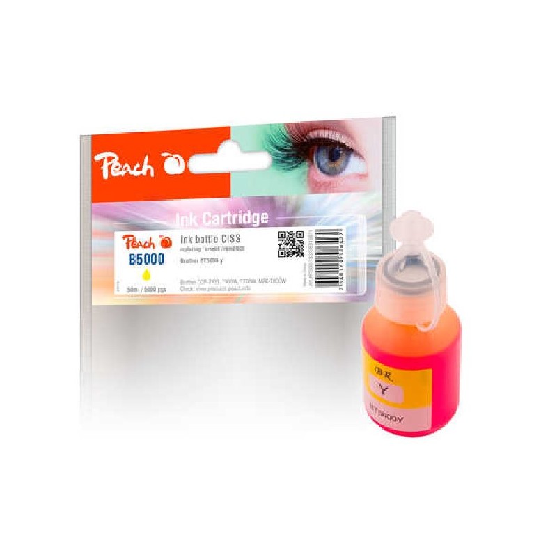 PEACH kompatibilní cartridge Brother CISS BT5000, yellow, PI500-183, 50ml