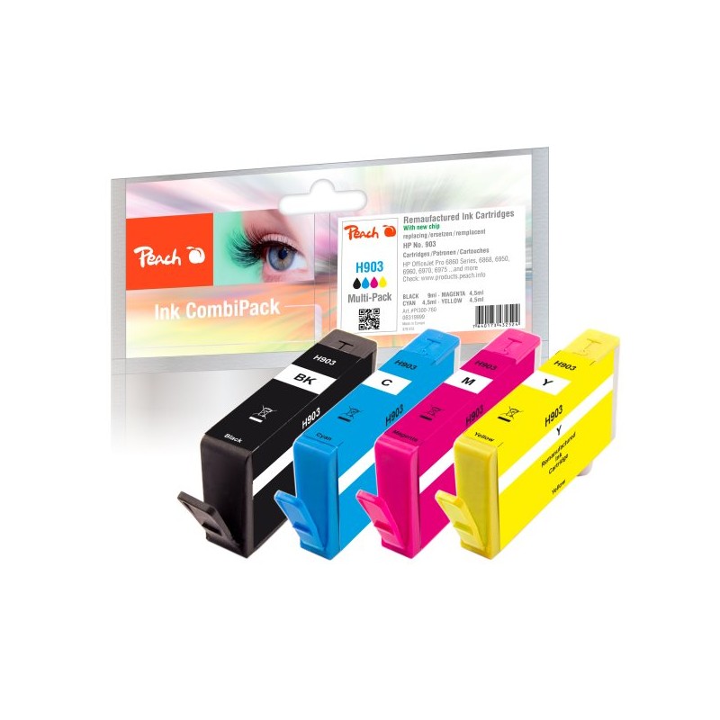 PEACH kompatibilní cartridge HP No. 903, Multi-Pack1x bk,c,m,y