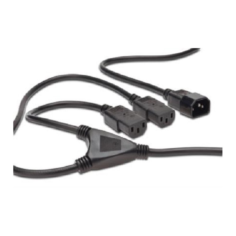 Digitus Napájecí kabel Rozbočovací, C14 - C13 2x, M / F, 1,7m, H05VV-F3G 1.0qmm / 0.75qmm, bl