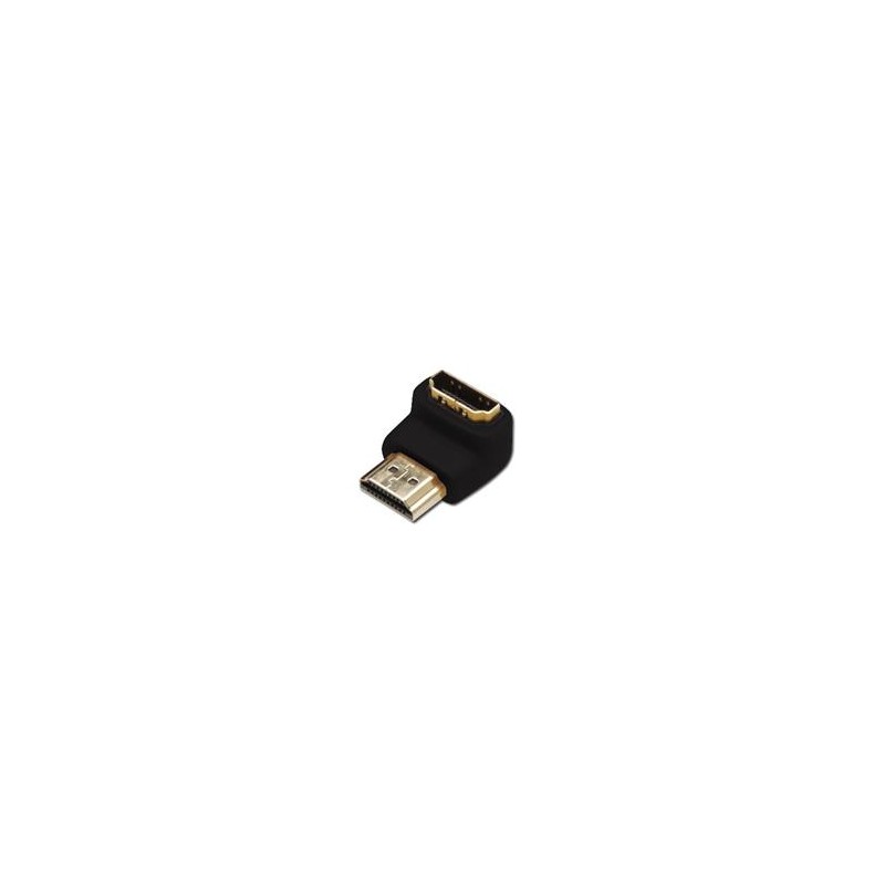 Digitus Adaptér HDMI, typ A, 90o úhlový M / F, Ultra HD 60p, bl, zlato